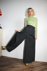 Vintage 1970's Black Ultra Wide Leg Pants