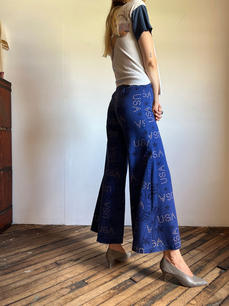 Vintage 1960's 1970's USA Elephant Bell Bottom Pants Jeans Hippie, Retro