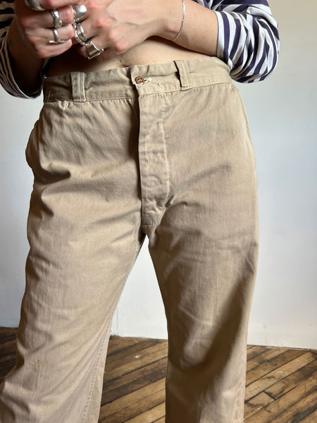 Vintage 1940's - 1950's Button Fly Work Pants