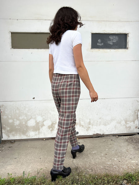 Vintage 1940's - 1950's Rayon Plaid Pants