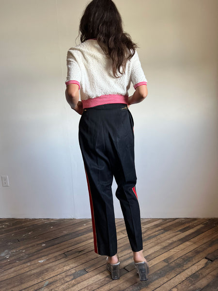 Vintage 1940's 1950's Striped Pants with Adjustable Waist