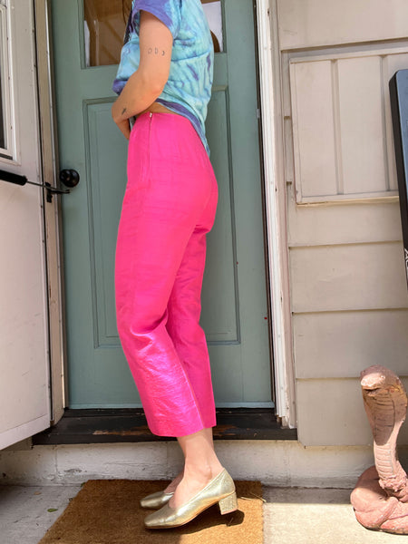 Vintage 1950's Hot Pink Silk Pants