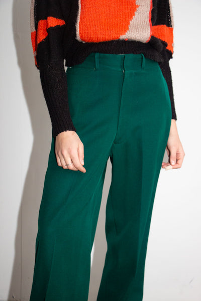 Vintage 1940's Emerald Green Wool Twill Pants