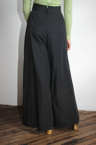 Vintage 1970's Black Ultra Wide Leg Pants