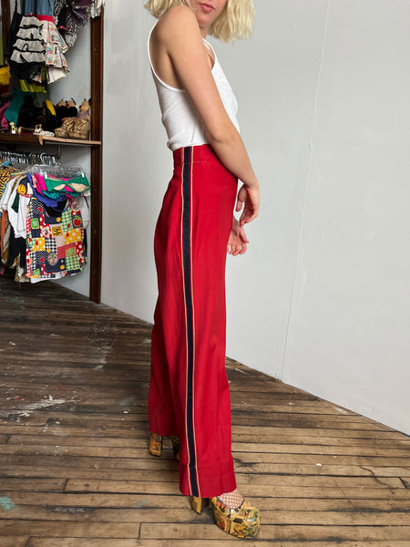 Vintage 1940's Red Wool Uniform Pants