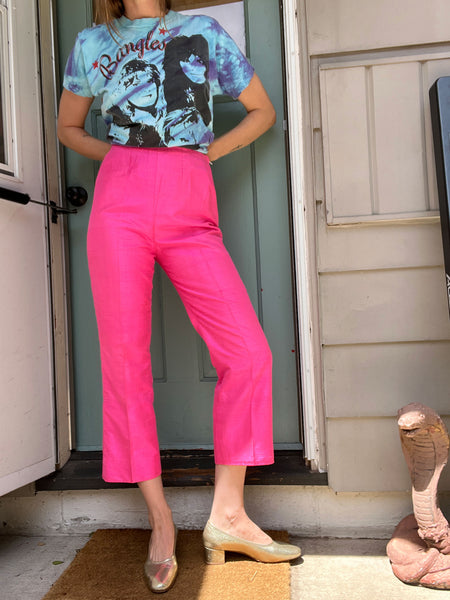Vintage 1950's Hot Pink Silk Pants