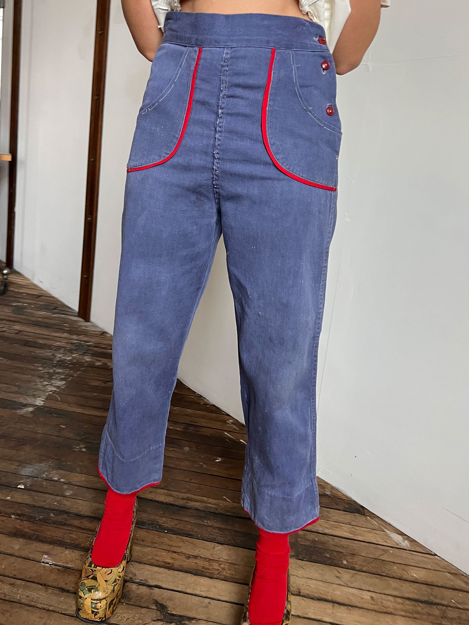 Vintage 1930's - 1940's Side Button Pants, Women's