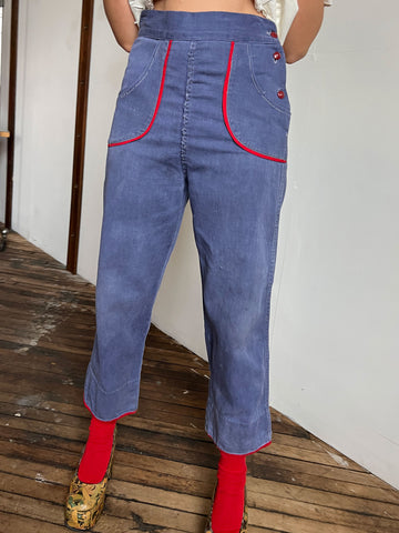 Vintage 1930's - 1940's Side Button Pants, Women's