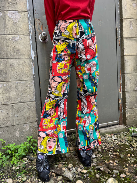 RESERVED !! Vintage 1970's Comic Book LOVE Print Pants