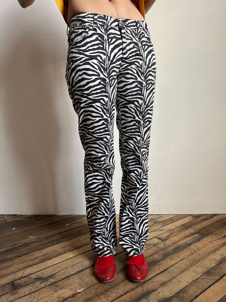 Vintage 1990's Zebra Print Pants by Bubblegum