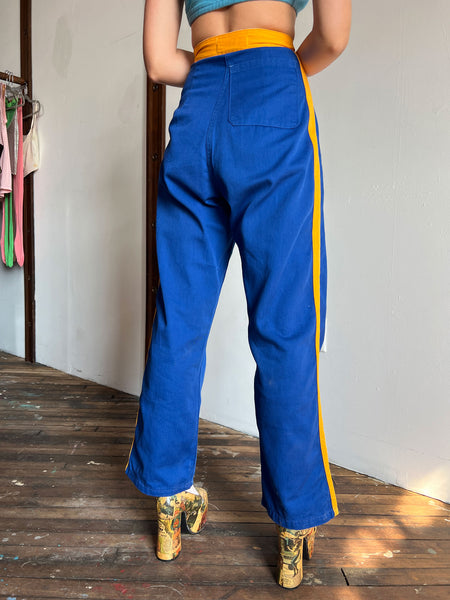 Vintage 1940's Side Button Cotton Uniform Pants