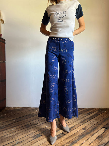 Vintage 1960's 1970's USA Elephant Bell Bottom Pants Jeans Hippie, Retro