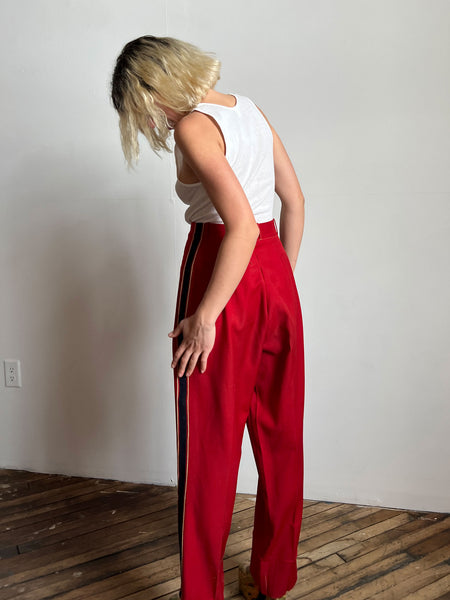 Vintage 1940's Red Wool Uniform Pants