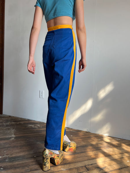 Vintage 1940's Side Button Cotton Uniform Pants