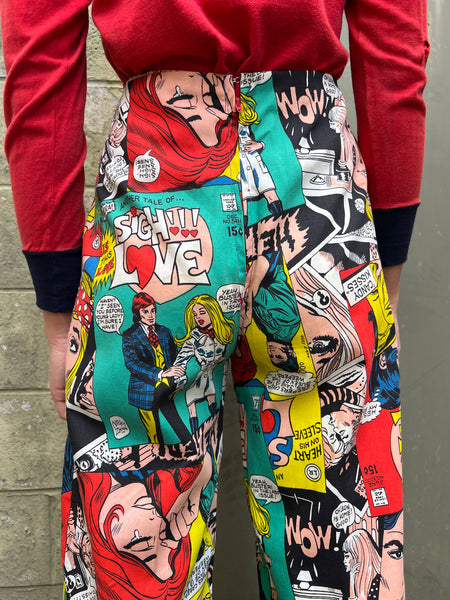 RESERVED !! Vintage 1970's Comic Book LOVE Print Pants