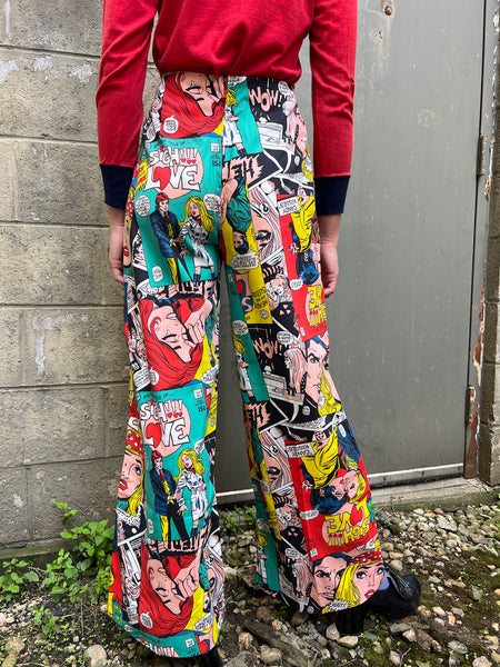 RESERVED !! Vintage 1970's Comic Book LOVE Print Pants