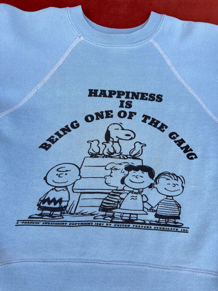 Vintage Late 1960's Peanuts Happiness Is Being Part of the Gang Sweater