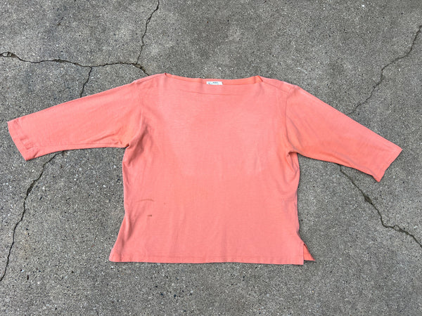 Vintage 1960's Pink Cotton Boatneck Shirt