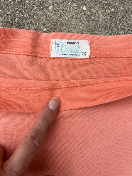 Vintage 1960's Pink Cotton Boatneck Shirt