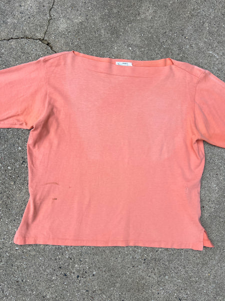 Vintage 1960's Pink Cotton Boatneck Shirt