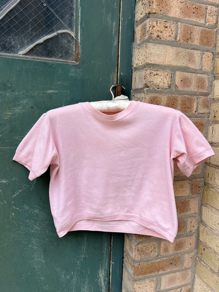 Vintage 1950's Pink Cotton Cropped Top