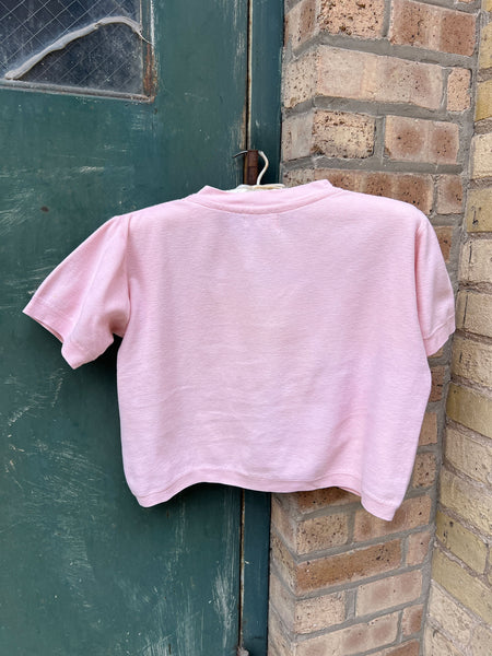 Vintage 1950's Pink Cotton Cropped Top