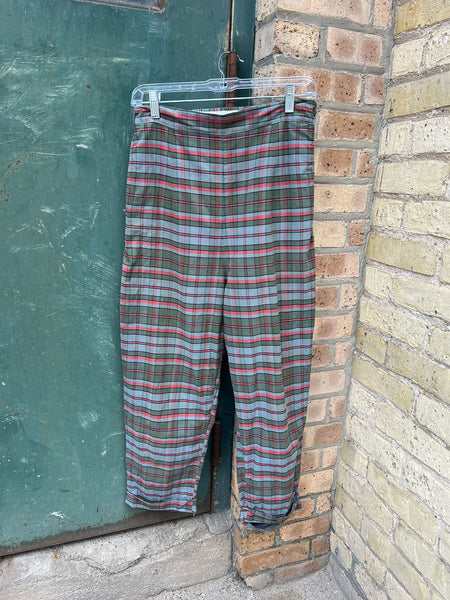 Vintage 1950's Cotton Plaid Side Zip Pants