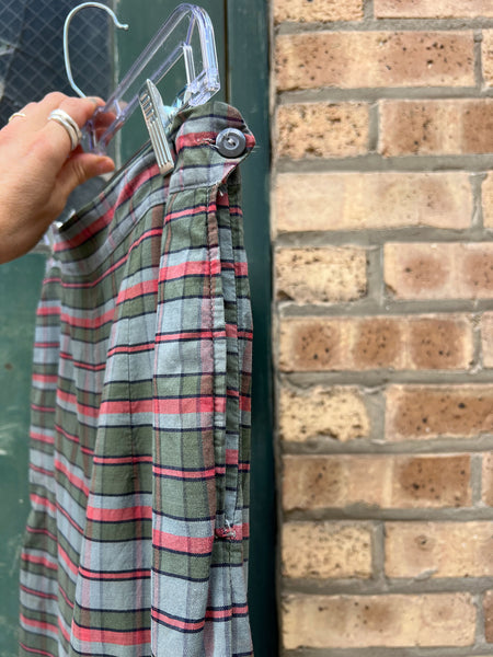 Vintage 1950's Cotton Plaid Side Zip Pants