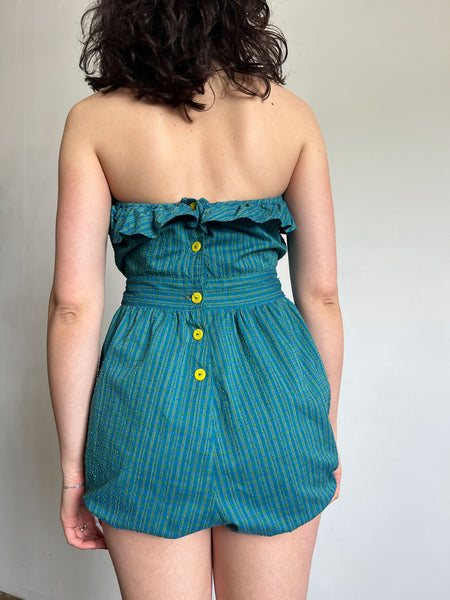 Vintage 1940's Cotton Halter Top Ruffled Playsuit