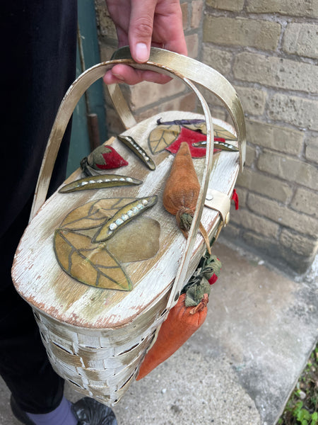 Vintage 1950's Vegetable and Fruit Basket Purse