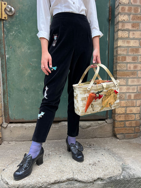 Vintage 1950's Vegetable and Fruit Basket Purse