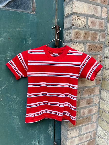 Vintage 1960's Red and White Striped Baby Tee