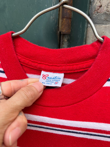 Vintage 1960's Red and White Striped Baby Tee