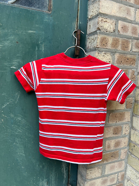 Vintage 1960's Red and White Striped Baby Tee