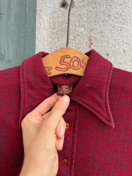 Vintage 1960's Red Long Sleeved Polo Shirt
