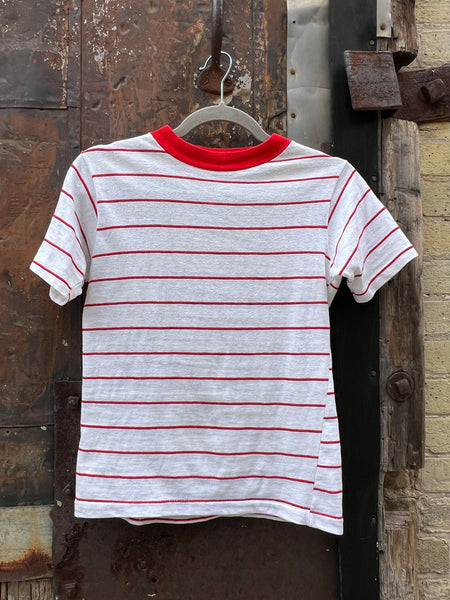 Vintage 1960's Thin Red Striped Cotton T-Shirt
