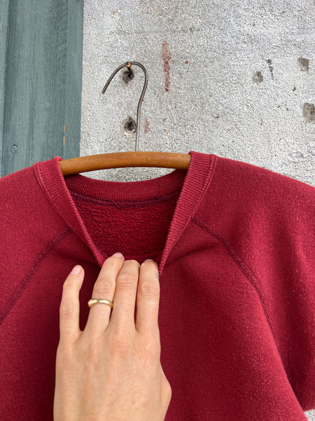 Vintage 1960's Red Short Sleeve Cotton Sweatshirt