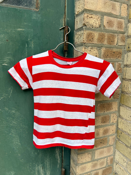 Vintage 1960's Red and White Striped Baby Tee