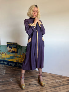 Vintage 1920's - 30's Purple Woodgrain Robe