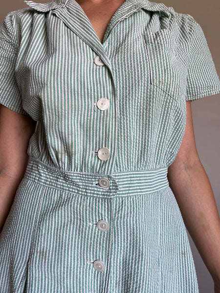 Vintage 1940's Striped Seersucker Playsuit