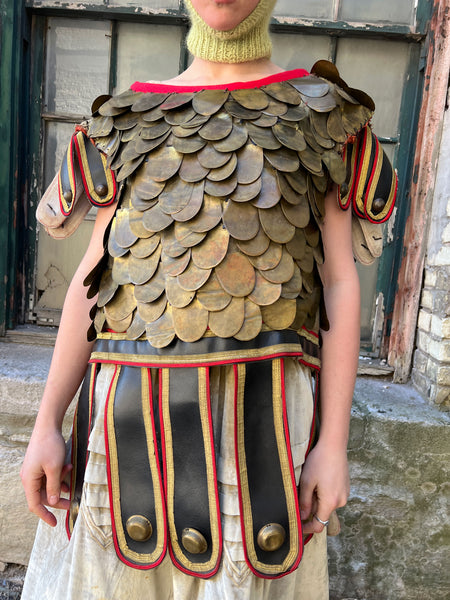 Rare Antique Heavy Metal Hand Stitched Armor for Theatre
