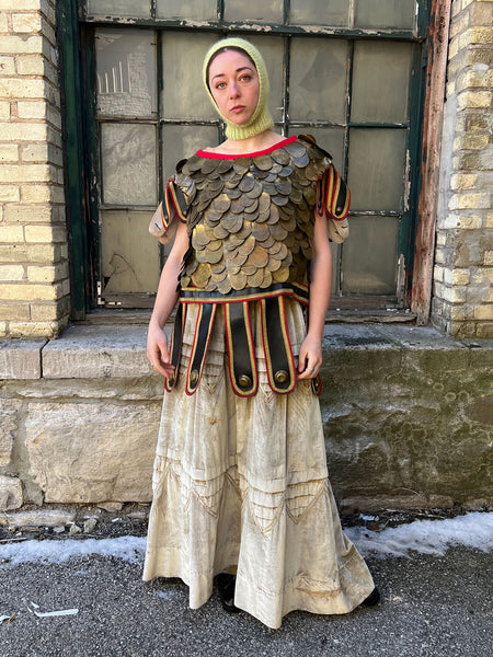 Rare Antique Heavy Metal Hand Stitched Armor for Theatre