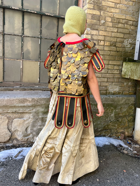 Rare Antique Heavy Metal Hand Stitched Armor for Theatre