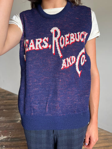 Vintage 1960's Sears Roebuck and Co Knit Sweater Vest