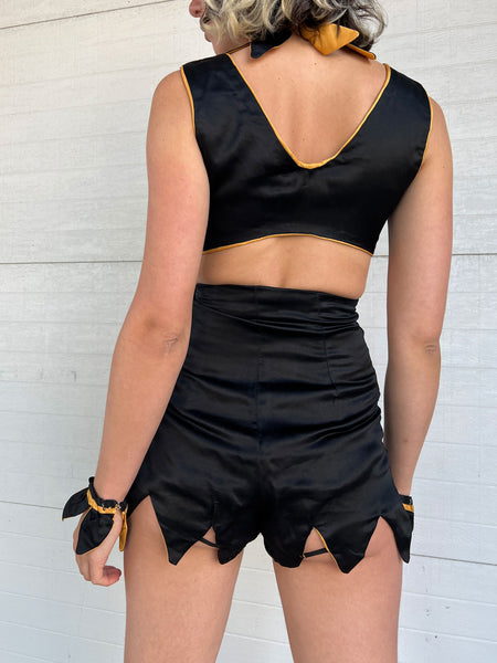 Vintage 1920's - 1930's Black Zig Zag Costume