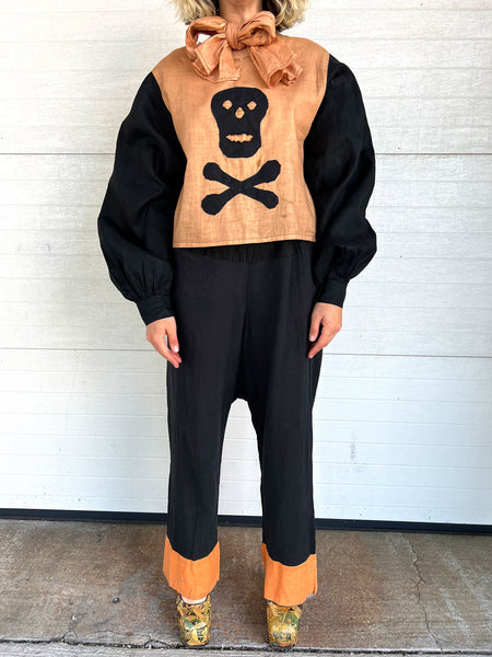 Vintage 1920's - 30's Skull & Crossbones Costume Set