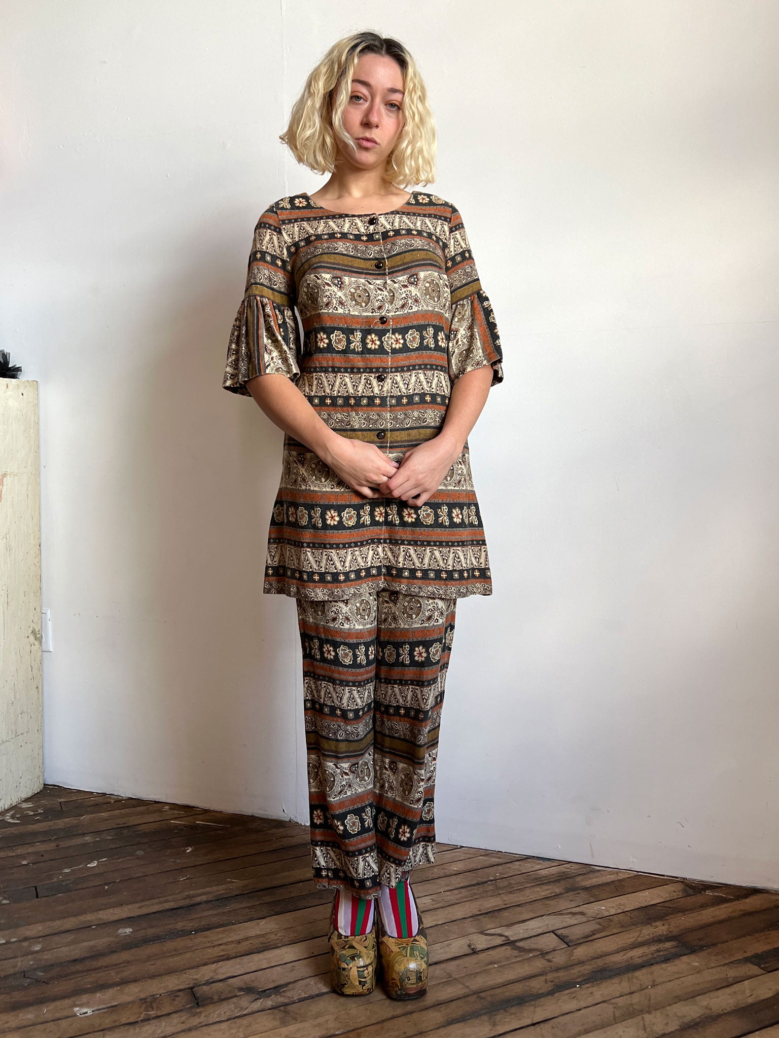 Vintage 1960's Two Piece Hippie Set