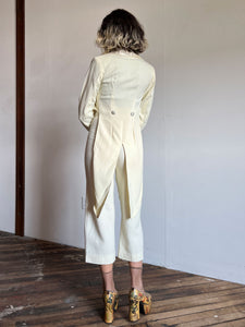 Vintage 1940's Cream Colored Tap Costume, Jacket and High Waist Pants