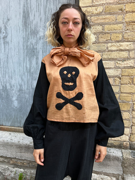 Vintage 1920's - 30's Skull & Crossbones Costume Set