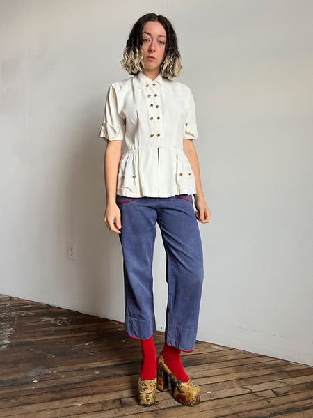 Vintage 1930's - 1940's Side Button Pants, Women's